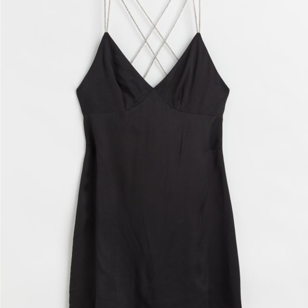 BNWT H&M Rhinestone-strap Satin Dress